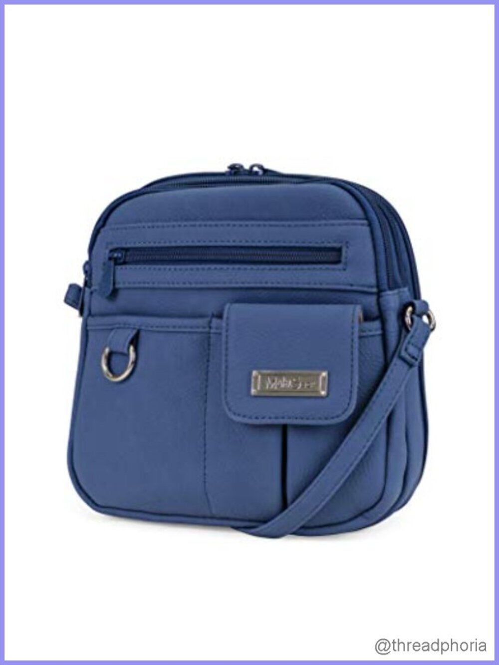 Vegan Leather Mini Crossbody Bag Zip Around Travel Purse